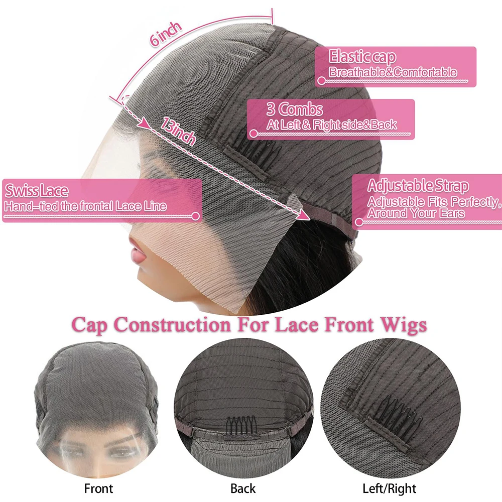 Wig Rambut Asli 40 Inch Body Wave 250% Density 13x6 HD Lace Frontal Wig 13x4 Lace Front Wig 5x5 Brazilian Pre Plucked Lace Untuk Wanita