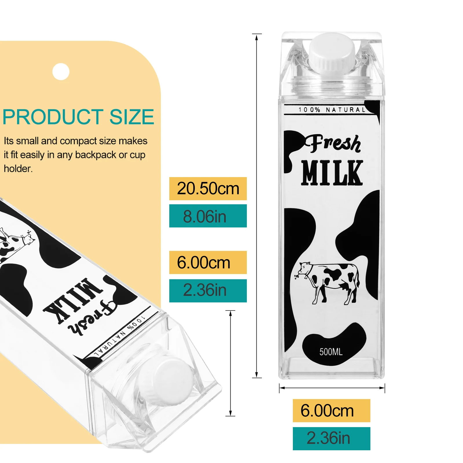 500 Ml Milk Bottle Water Cup Plastic Bottles Container Carton Beverage Mug Juice Sub Anti-leak Child Kettle