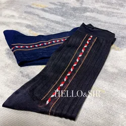 Sexy Blue Business Socks for Men di alta qualità Ultra sottile Sheer Formal Wear Suit calze uomo Erotic Hombre Dress Tube Sock Gift