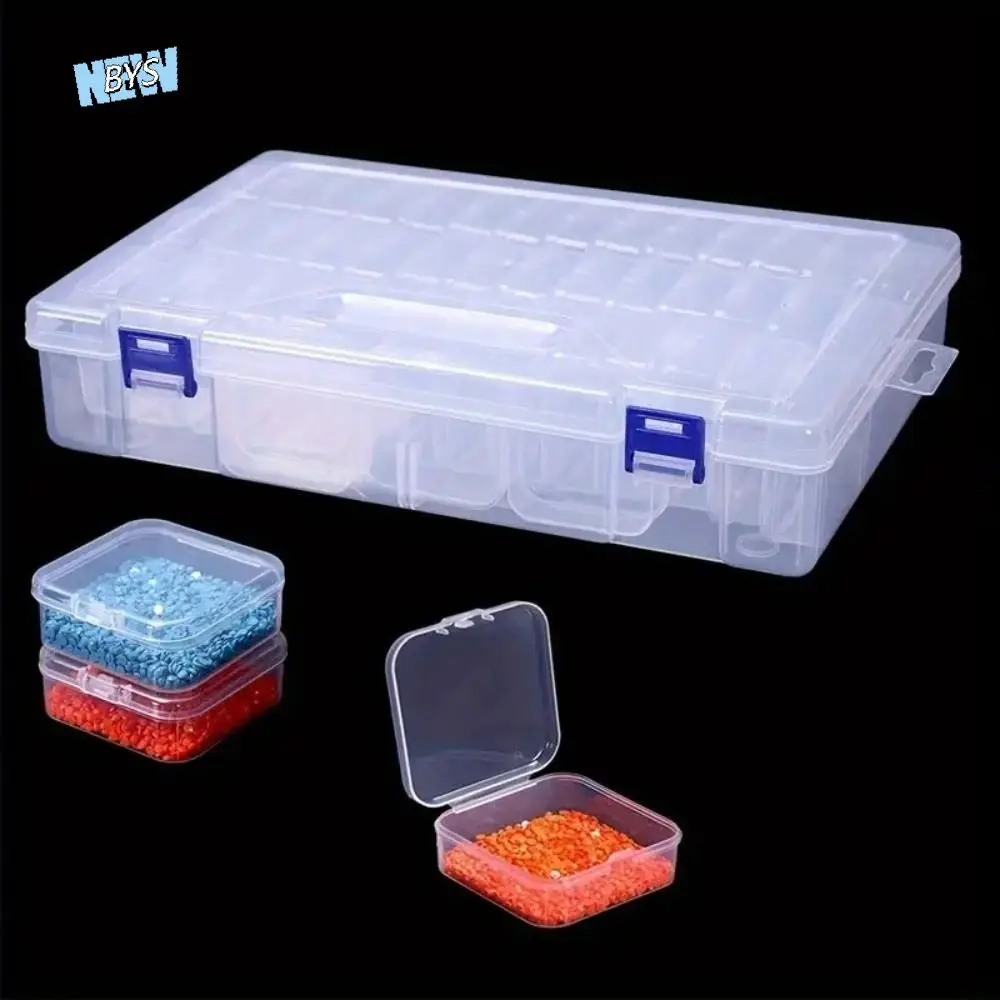 

45 Grids Jewelry Beads Storage Case Plastic DIY Rhinestone Nail Design Organize Square Transparent Pudding Bean Container