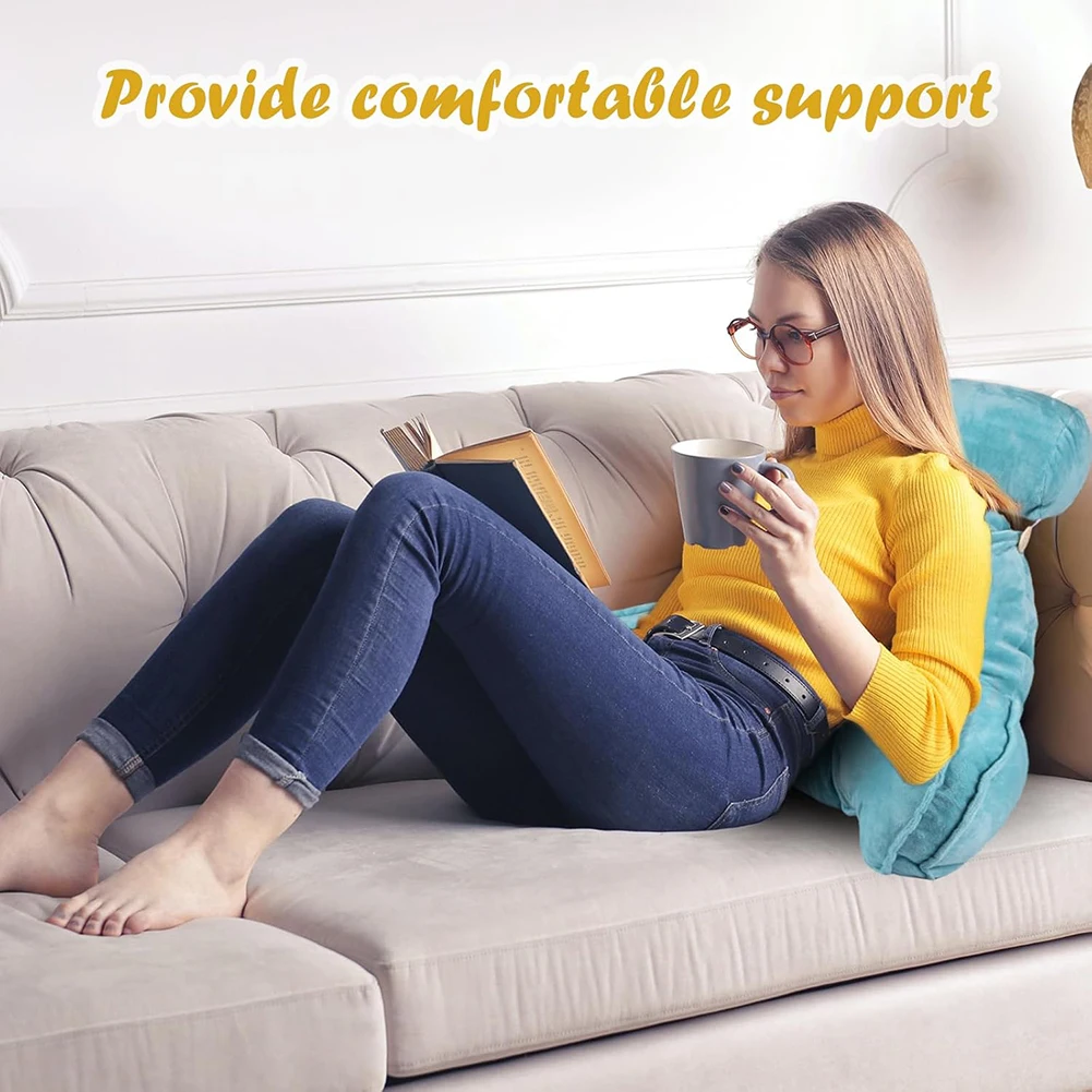 Bed Reading Pillow Detachable Plush Back Support Cushion For Men Women