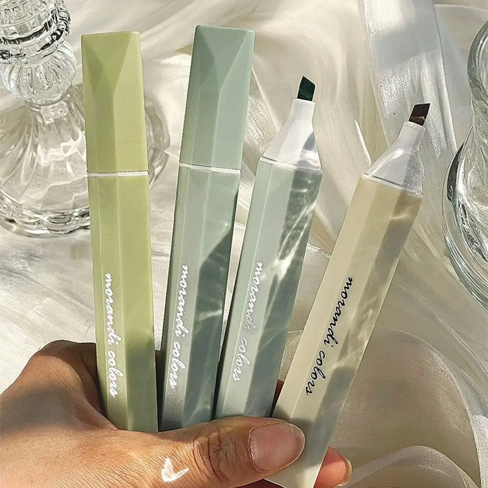 4 unids/set Kawaii gradiente rotuladores cabeza suave protección ocular rotulador fluorescente alta apariencia contabilidad manual