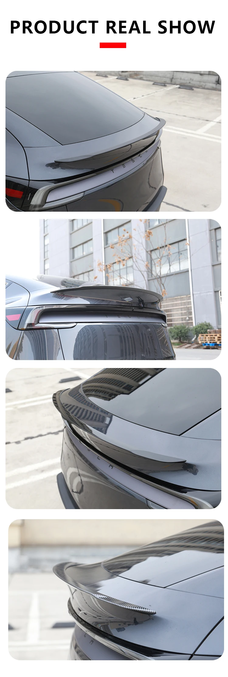 Heenvn ABS Carbonfaser-Spoiler für Tesla Model Y Juniper 2025 2026 Heckklappenspoiler Original Modifiziertes Auto-Exterieur – Detail 6