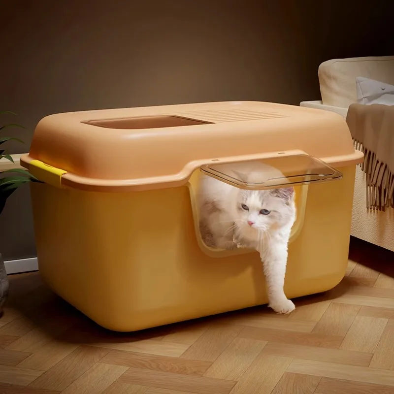 

Toilet Tray Portable Cat Bedpans Convenient Enclosed Covered Playground Cat Bedpans Hidden Katzen Toilette Cat Supplies RR50CB