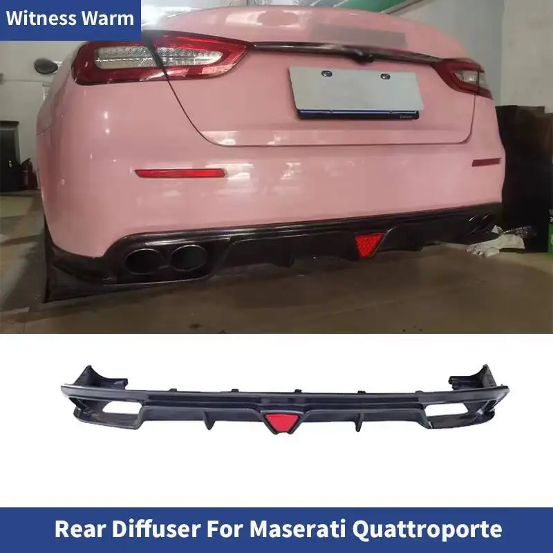 Diffuseur arrière en fibre de carbone pour modification de voiture, pare-chocs avec lumière, Jules Spomicrophone, MaserSauQuattroporte 2018-2021