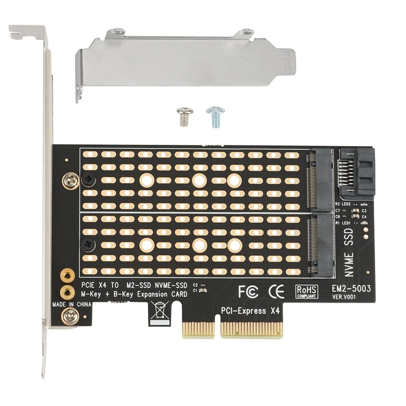 

Add On Cards PCIE To M2/M.2 Adapter SATA M.2 SSD PCIE Adapter NVME/M2 PCIE Adapter SSD M2 To SATA PCI-E Card M Key