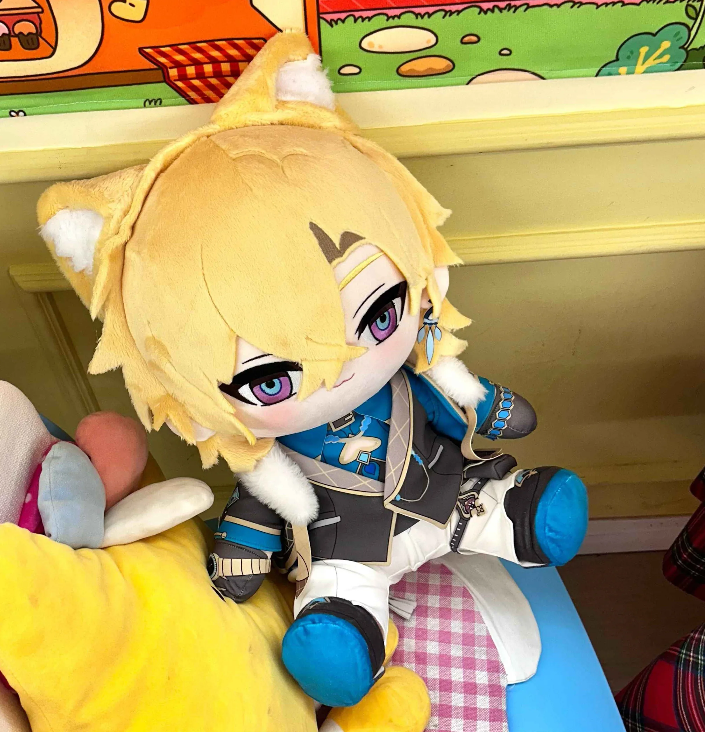 40cm Honkai: Star Rail Aventurine Stuffed Sitting Plushies Plush Cotton Doll Clothes Hat  Pillow Anime Figure Accessories Toy Ki