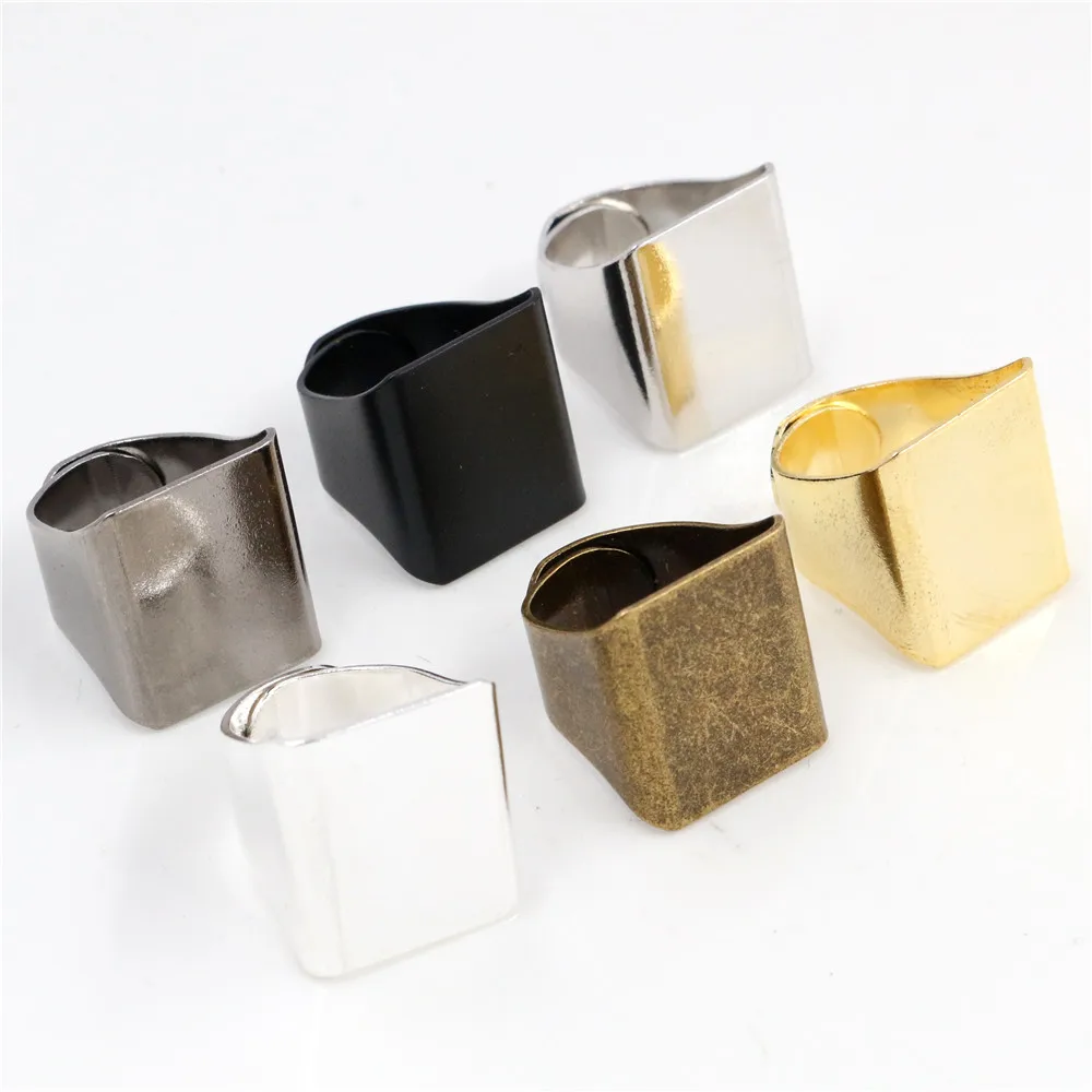20 مللي متر 5 قطعة الكلاسيكية 6 ألوان مطلي النحاس مربع تعديل إعدادات حلقة فارغة/قاعدة ، صالح 20 مللي متر الزجاج كبوشن ، أزرار ؛ حلقة الحواف #1