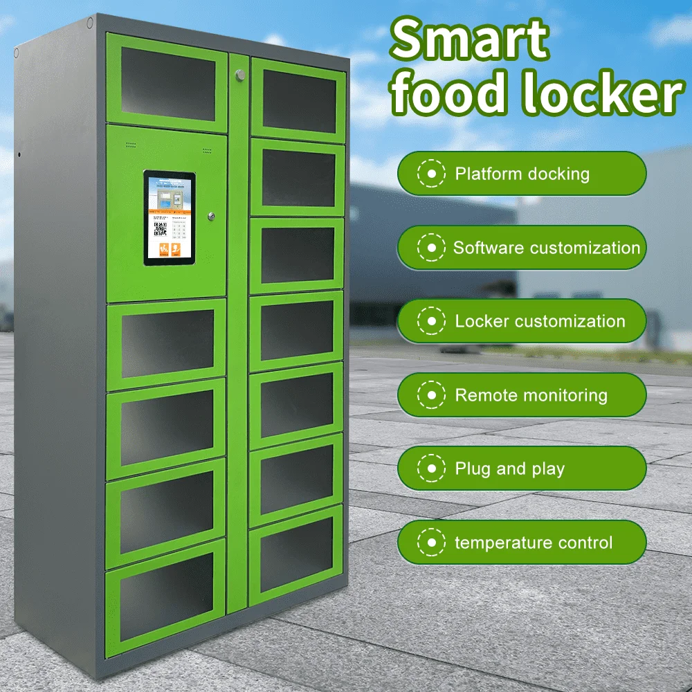 24-Hour Self-Service Smart Food Locker Outdoor Double-Sided Electronic Lock Convenient Pick-up For Restaurant Deliveries