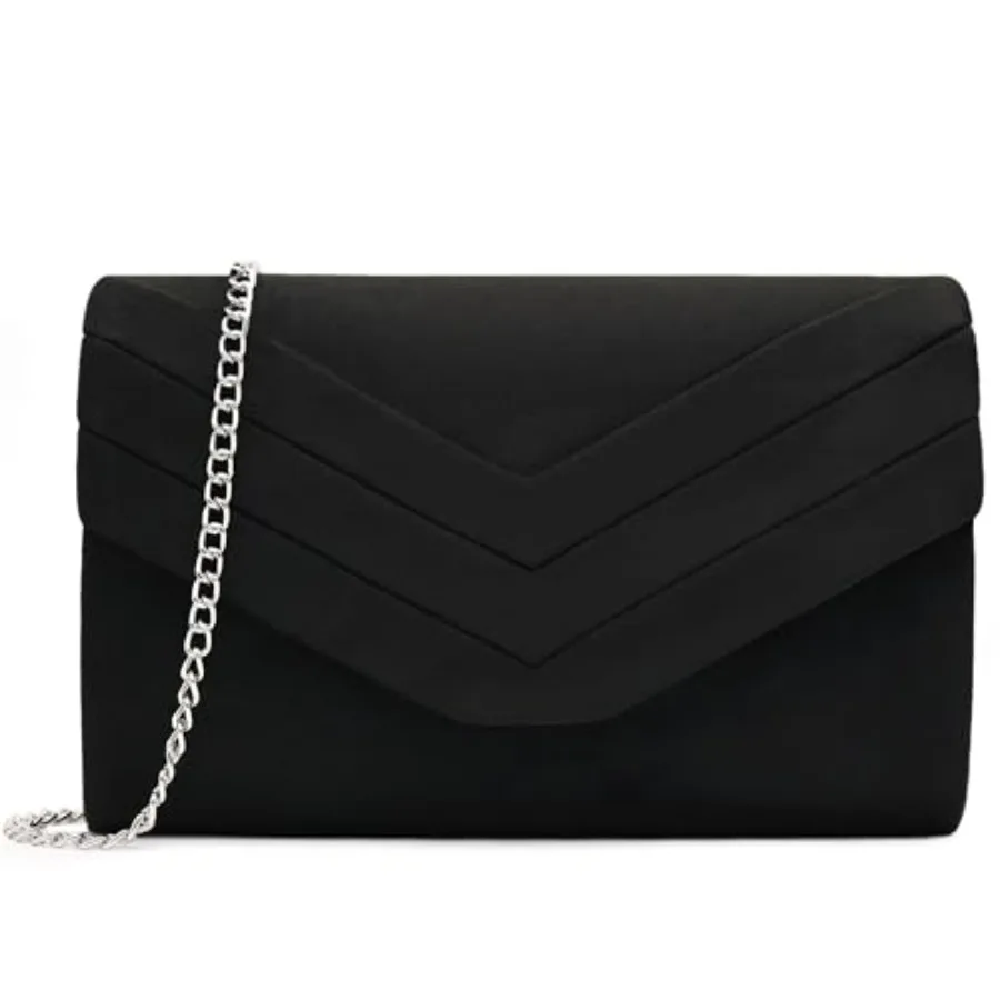 

Evening Bag for Women, Suede Envelope Evening Purses Crossbody Shoulder Clutch Bag