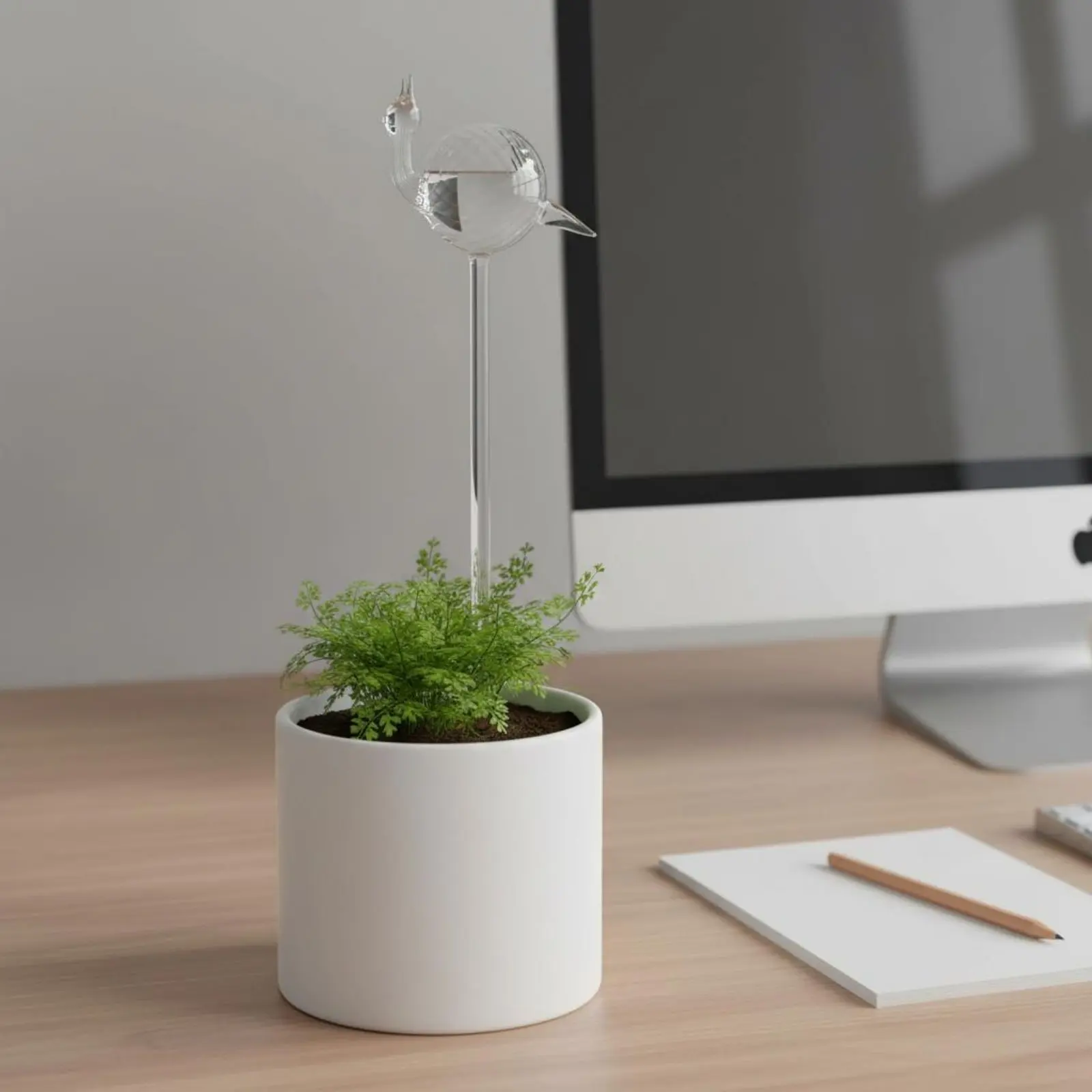 Automatic Plant Watering Globe Handmade Glass Automatic-Watering Probe Bird Shaped Plant Waterer for Indoor, Balcony