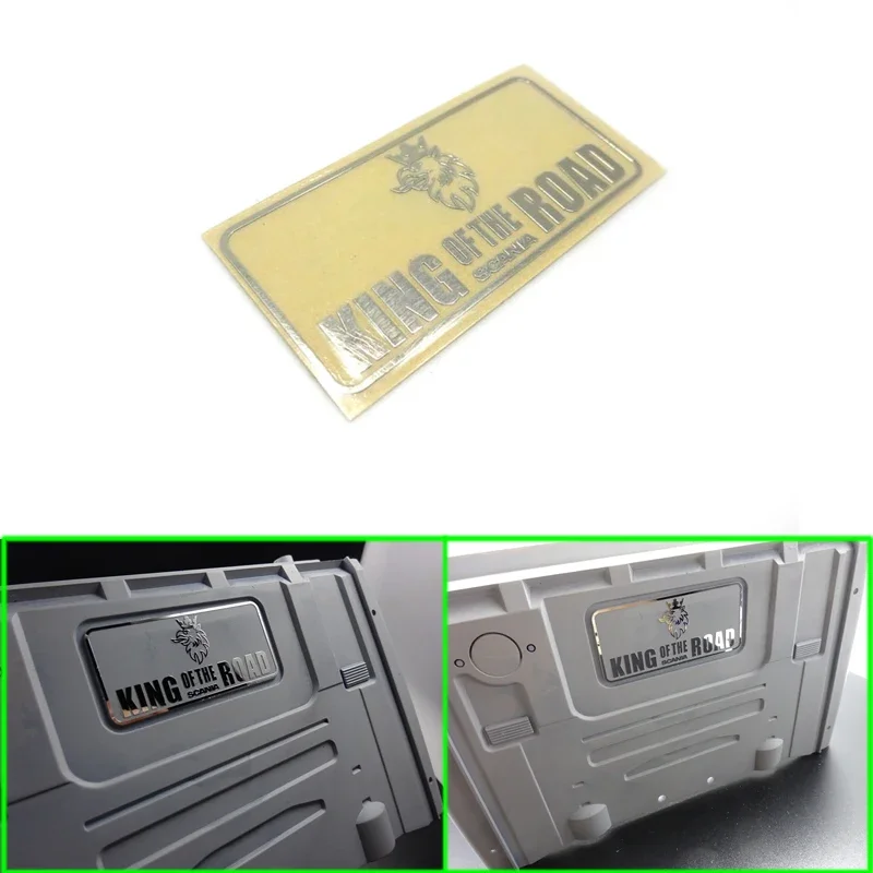 King of The Road with Metal Stickers for Cab Windows for 1/14 Tamiya RC Truck Trailer Tipper Scania Car Diy Parts