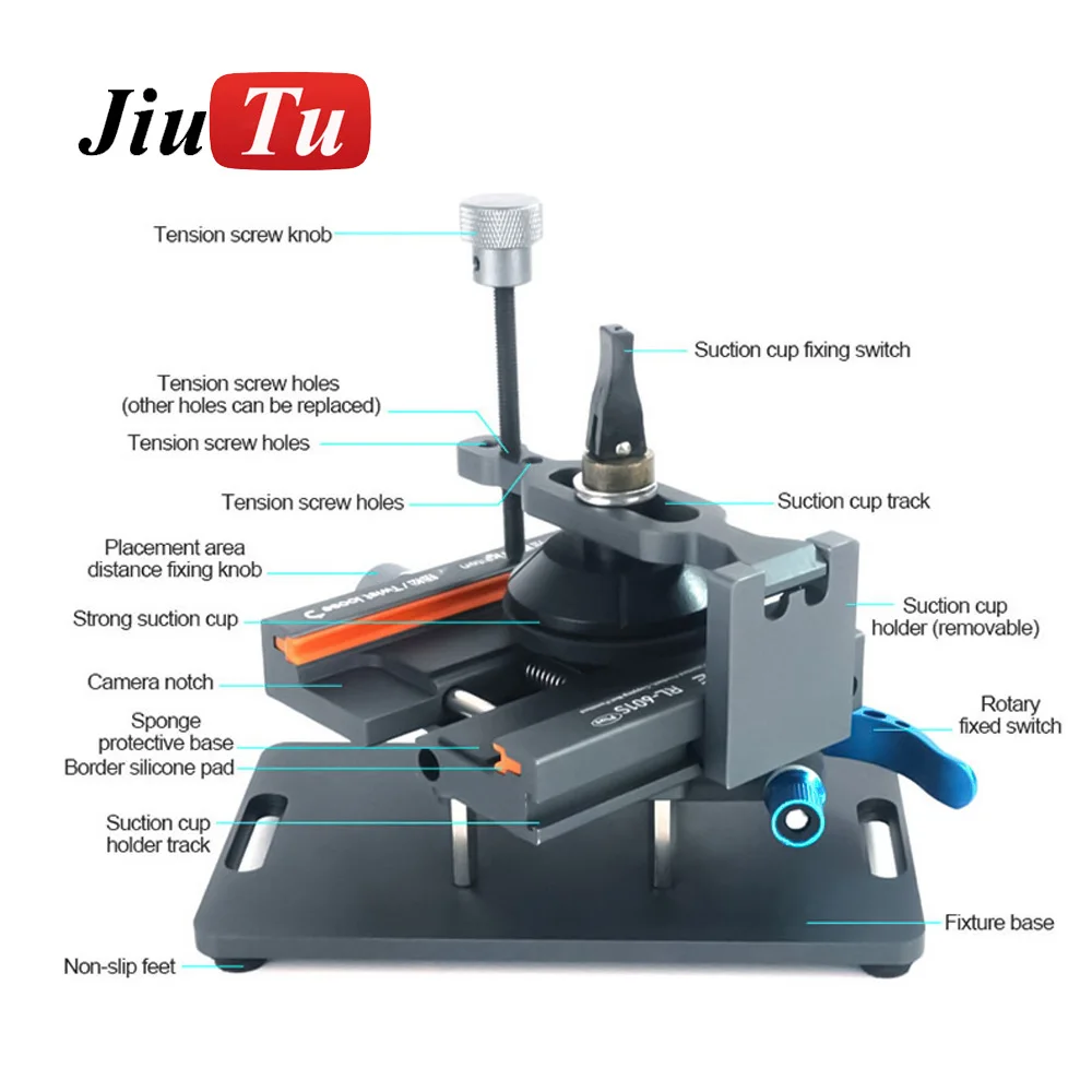 Accesorio giratorio de pantalla de desmontaje multifuncional RL-601S Plus, de vidrio con herramientas de reparación cubierta trasera, adecuado para teléfono móvil