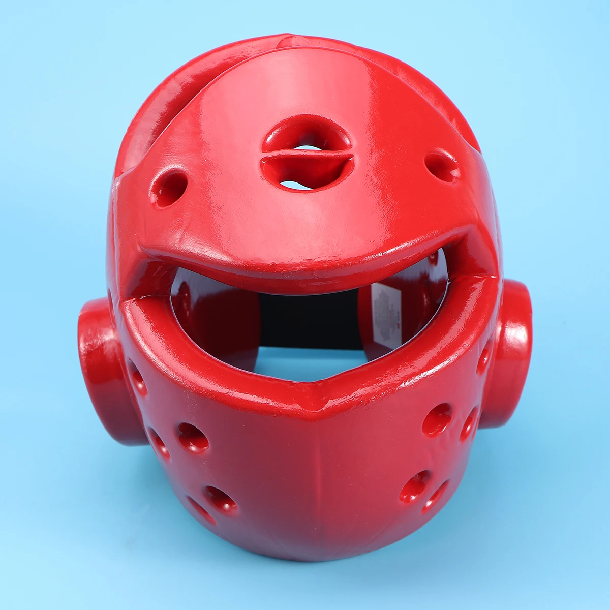 

Shock Absorbant Taekwondo Children Sparring Headgear Size S Red Air Vented Ear Protection Elastic Chin Strap for Martial