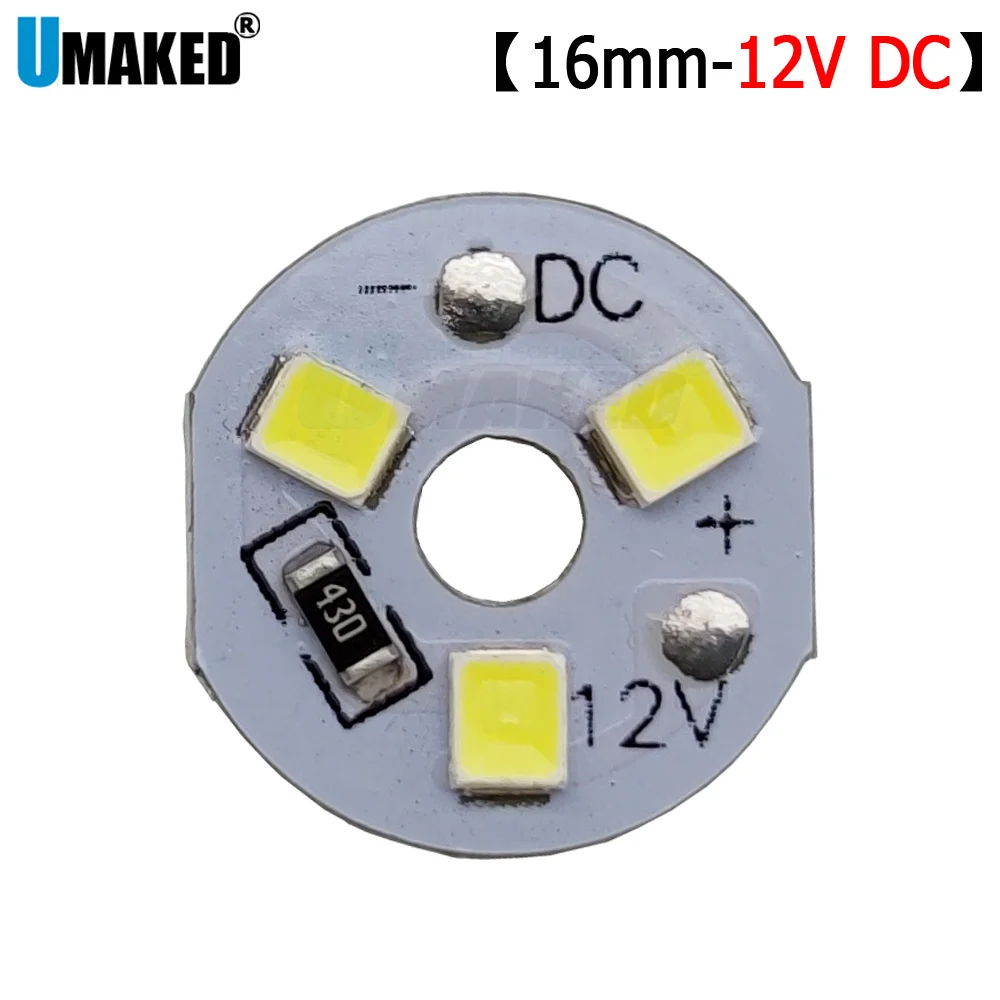 

10pcs 16mm 12V led bulb desk table Lamp Plate Needn't Driver Connect SMD Light Source 1W White/ Warm White lamp panel DIY