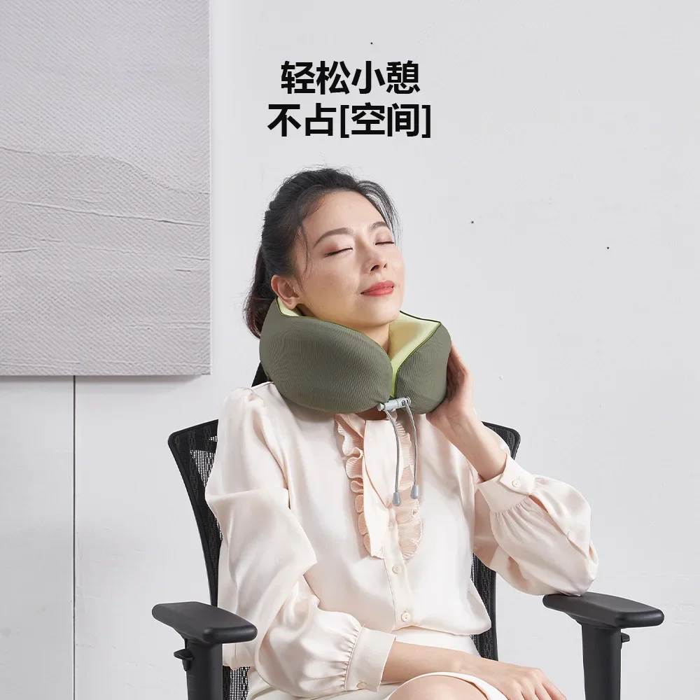 

Memory cotton u-shaped portable travel pillow belt storage box lunch break pillow aircraft cervical u-shaped pillows