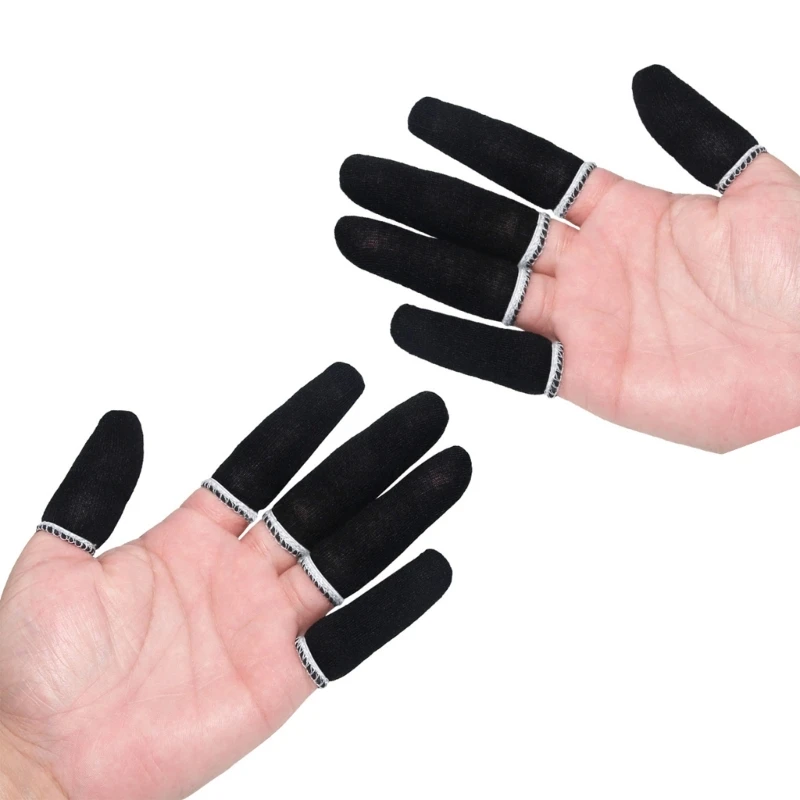 10 Uds. guantes algodón transpirables para dedos, funda protectora a prueba sudor para manualidades, protecciones en