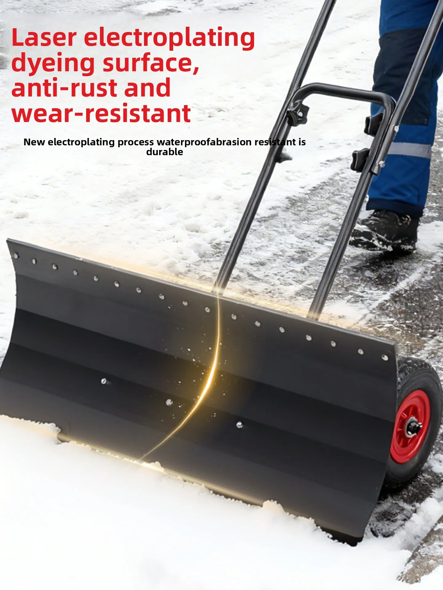 Yjq snow shovel wheeled snow cart ground courtyard road snow clearing tool wheeled household large