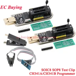 CH341A CH341B 24 25 Series EEPROM Flash BIOS USB Programmer Module SOIC8 SOP8 SOP 8 Test Clip EEPROM 93CXX/25CXX/24CX Burner ZIF