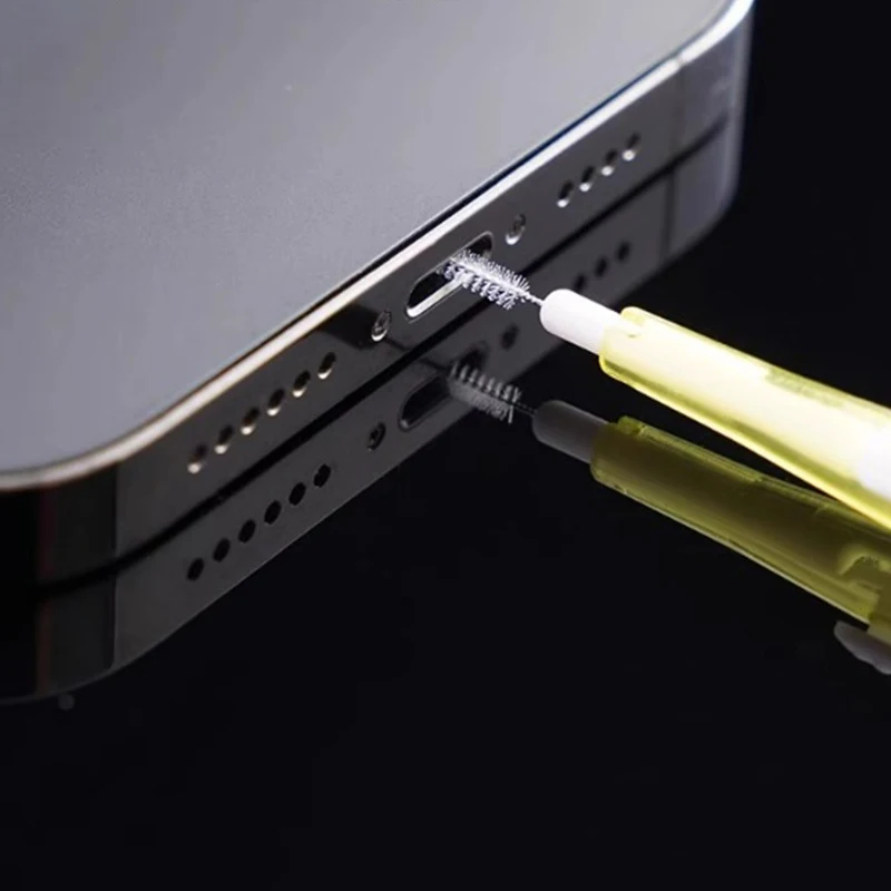 Porta de carregamento usb c universal mini escova limpeza metal poeira plug remoção kit mais limpo para telefone fone ouvido limpo