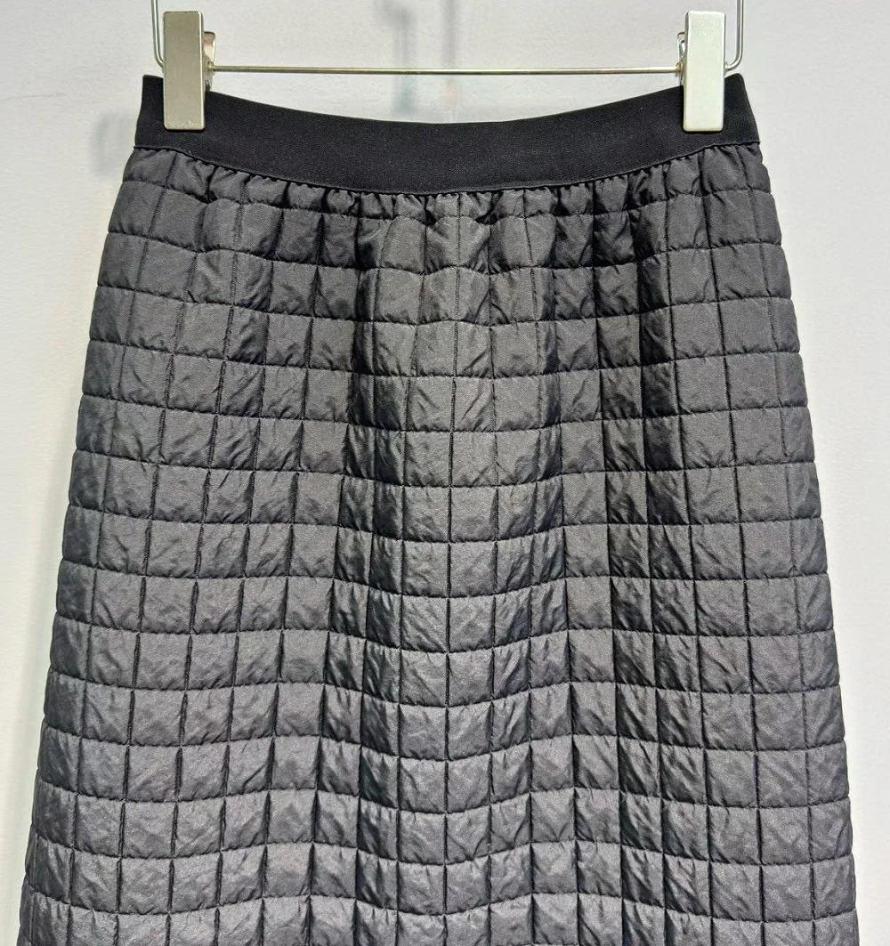 جديد Hot البيع تنورة الشتاء الطويلة 2025 جودة عالية المرأة مرونة الخصر القطن مبطن مثير الظهر سبليت أنيقة طويلة التنانير الدافئة