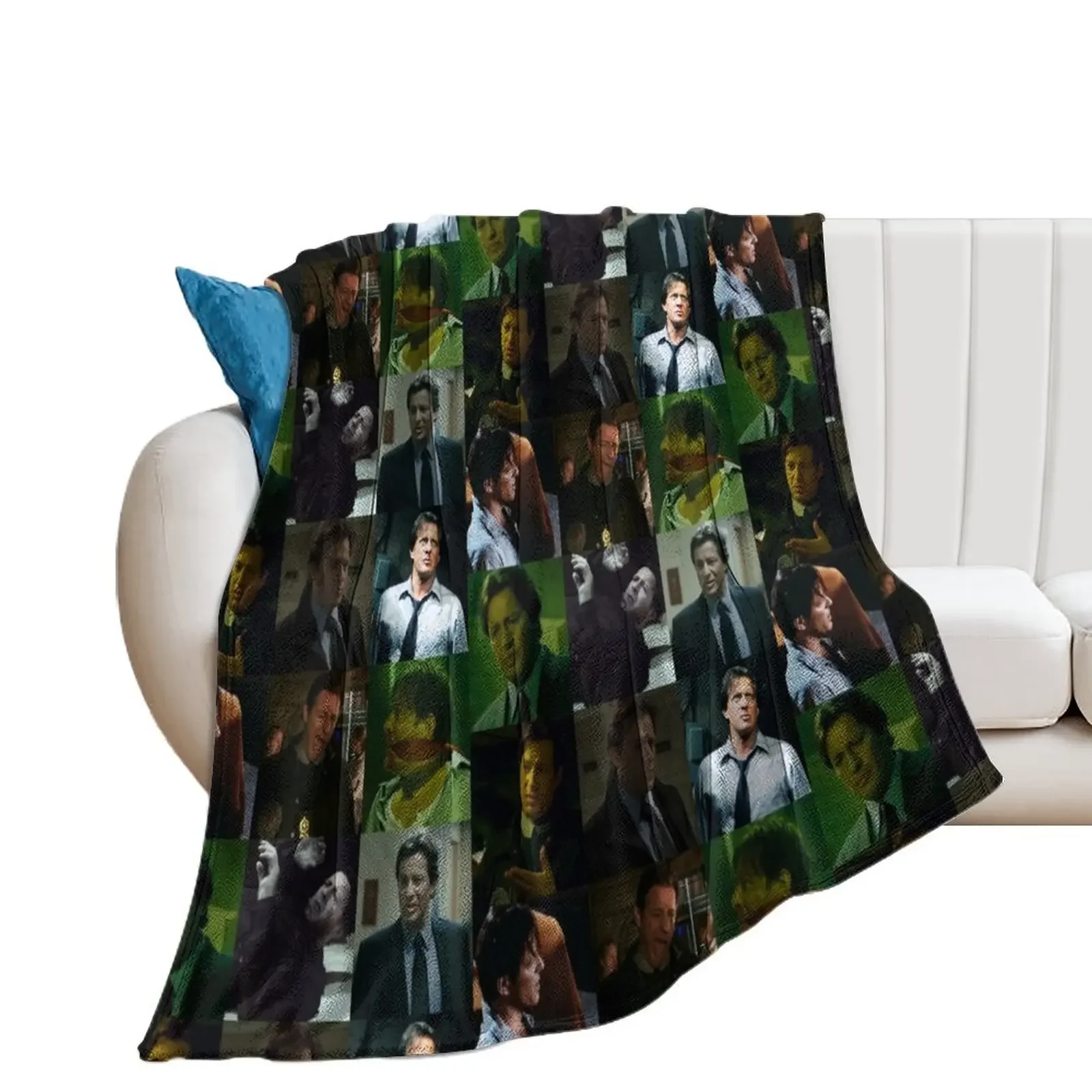 Mark Hoffman (Costas Mandylor) Throw Blanket Soft Beds Plaid on the sofa Flannels Blankets