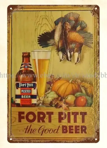 Fort Pitt Beer bar pub liquor store metal tin sign interesting wall decor ideas