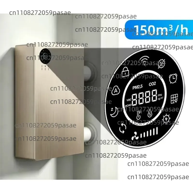 150 M³/h Bidirectional Ventilation System Residential Heat Recovery Ventilator with 5-speed Controller