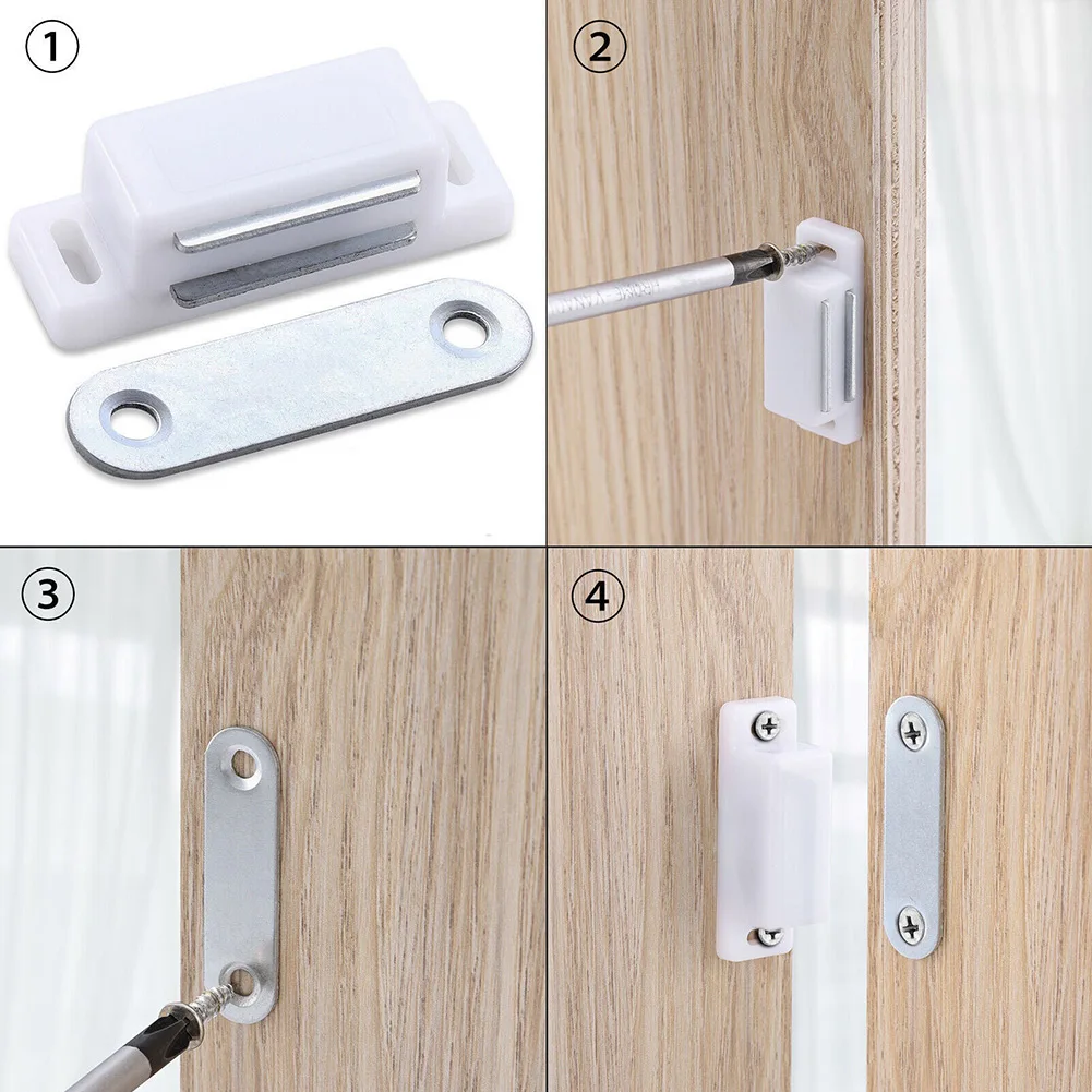 Door Closers Magnetic Catches Magnetic 4.5cm 6PCS ABS Plastic Brown Cabinet Cabinet Latches Heavy Duty None Brand New None