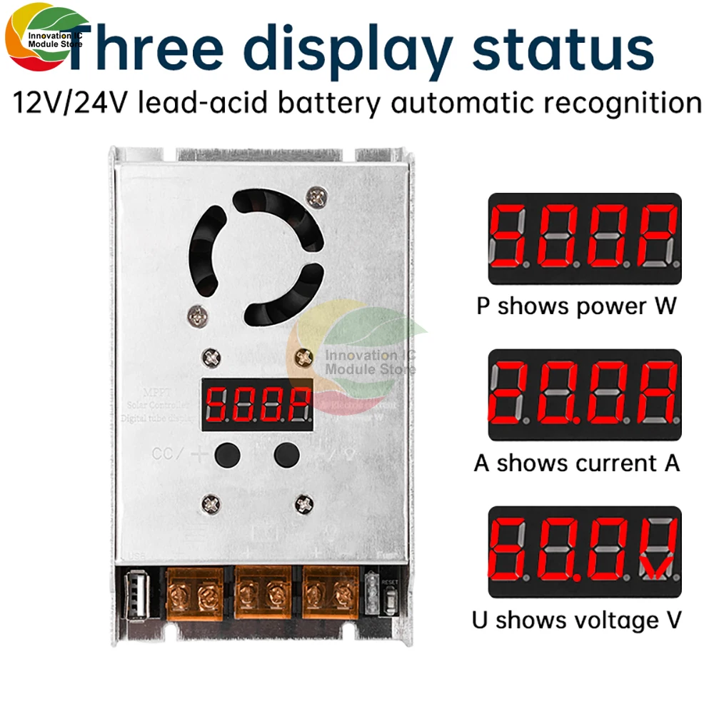 MPPT 500W 450W 20A Solar Controller DC18-80V Input Buck Charging Solar Buck Controller 12V24V Auto Recognition