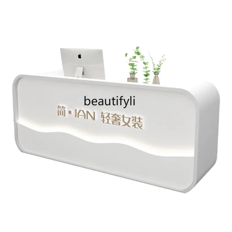 

Women's Clothing Store Cashier Shop Small Beauty Salon Company Reception Desk Hair Salon Simple Fashion Bar Counter