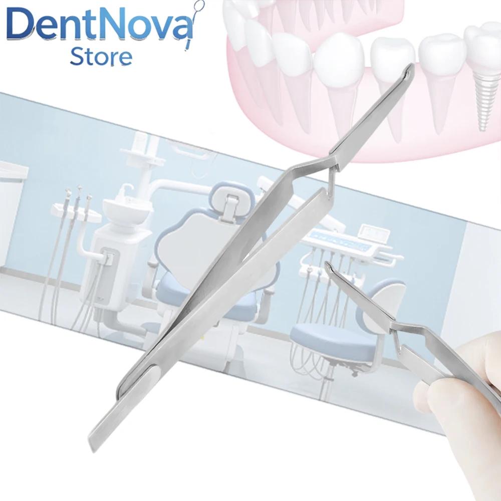 Dental Bracket Tweezers Orthodontic Reverse Action Serrated Dentistry Stainless Steel Reusable Dentist Tool