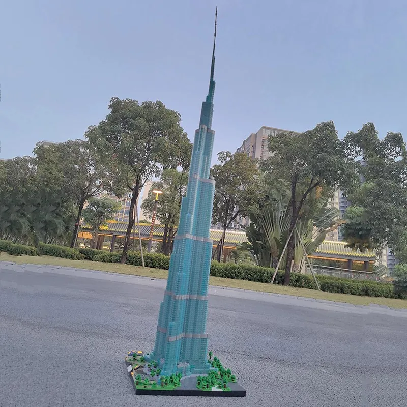 7400 قطعة MOC دبي بورج خليفة 1:500 مقياس نموذج اللبنات الطوب ناطحة السحاب المعمارية لتقوم بها بنفسك اللعب هدية للطفل الكبار #4