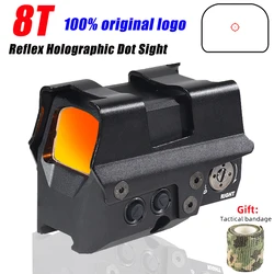 8T Red Dot Solar Powered Sight Reflex Reticle RED Dot Closed Viewfinder Tactical Optic Compact Rifle Scopes Fits 20mm Rail