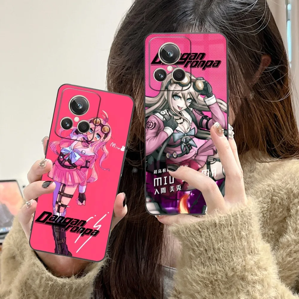 Danganronpa Miu Iruma Funda de teléfono móvil para Realme GT 2 9i 8i 7i Pro X50 X2 C35 C21 C20 C11 C3 Funda de teléfono suave negra