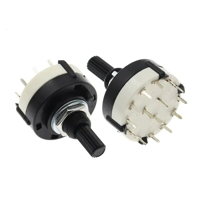 RS26 Rotary Channel Switch 1-4 Pole Position 3/4/6/12 Selectable Band for Audio Equipment Adjustment Home Appliance Modification