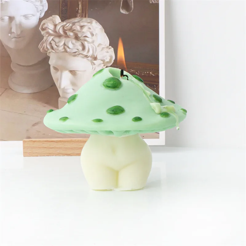 

Mushroom Candle Silicone Mold Umbrella Female Soap Resin Plaster Making Set Chocolate Cake Ice Cube Mould Home Party Decor Gifts