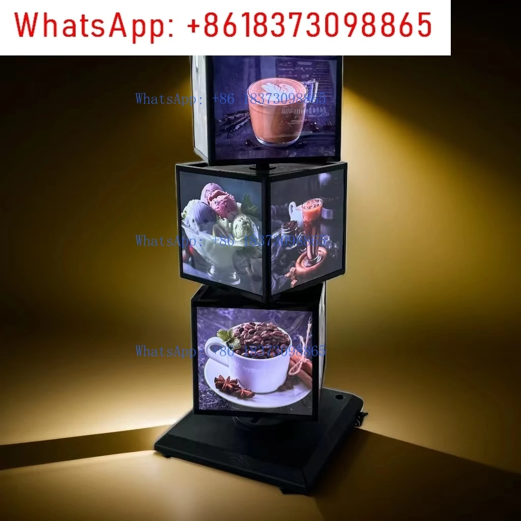 عرض الصمام الثنائي الباعث للضوء للوحات القائمة الإعلانية الخارجية للمقهى والأعمال علامات الإضاءة ذات 4 جوانب #2