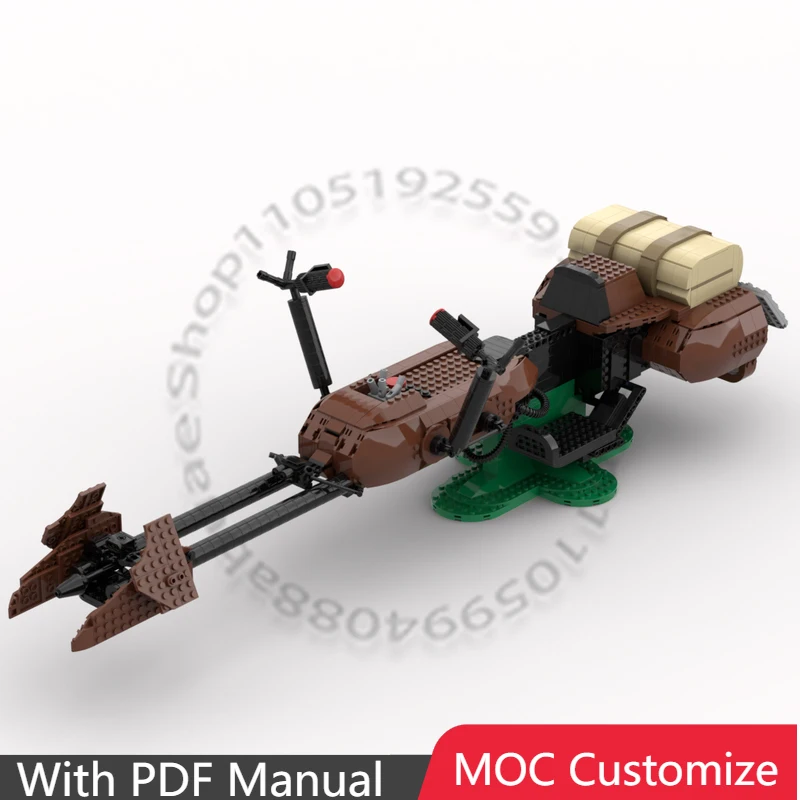 

Набор для сборки MOC «Звездный Скоростной Мотоцикл Скайтрокера» (1283 детали) — совместим с фигуркой Скайтрокера, модульный конструктор DIY, подарок для мальчиков на праздники