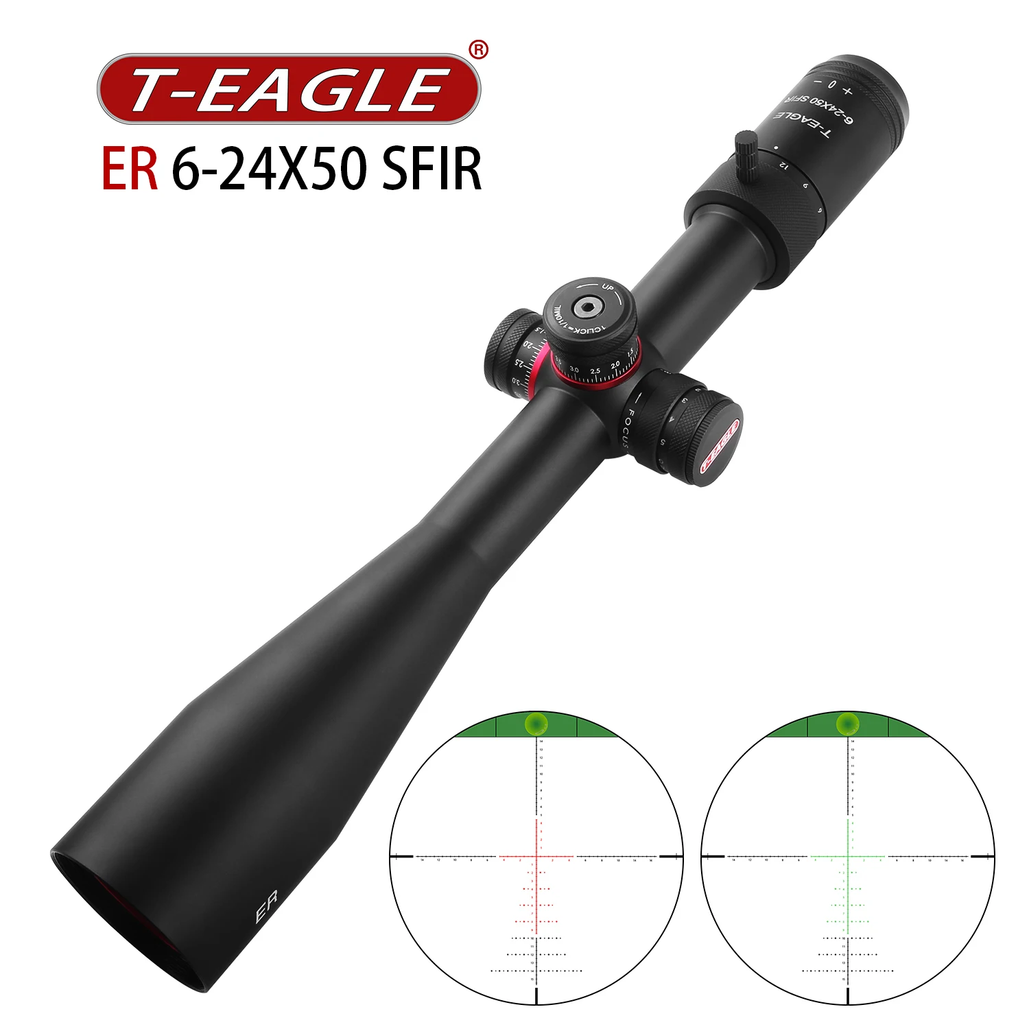 

T-EAGLE Riflescopes ER 6-24X50SFIR Tactical Optic Sight Green Red Illuminated Hunting Scopes Rifle Scope Sniper Airsoft Air Gun