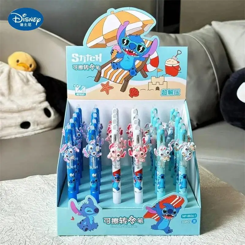 

Disney Stitch 30pcs Gel Pen Lilo & Stitch Cartoon Cute Press Erasable Pen 0.5mm Stationery Student Signature Pen Writing Tools