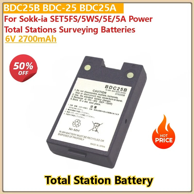 

6V 2700mAh BDC25B BDC-25 BDC25A Ni-MH Battery For Sokk-ia SET5FS 5WS 5E 5A Power Total Stations Surveying Batteries