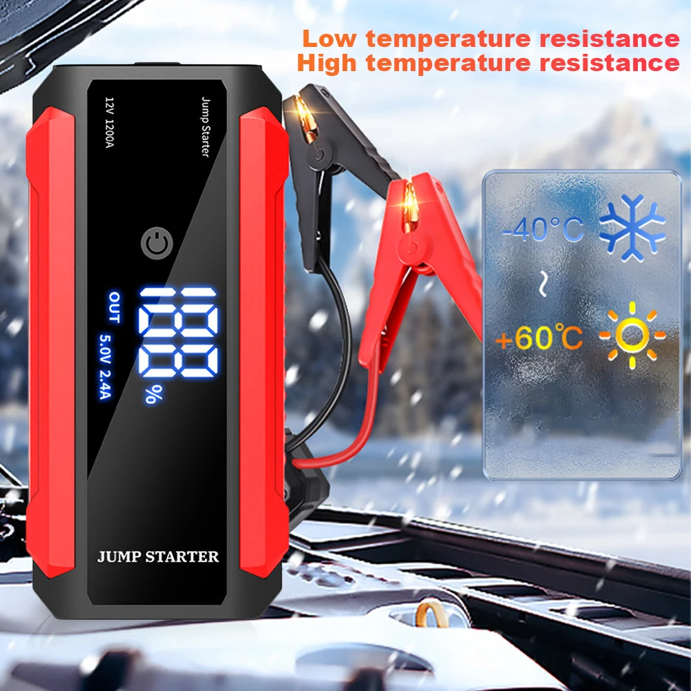 30000mAh Car Jump Starter 12V Portable Emergency Booster LED Flashlight Car Battery Booster Charger 1000A Starting Device