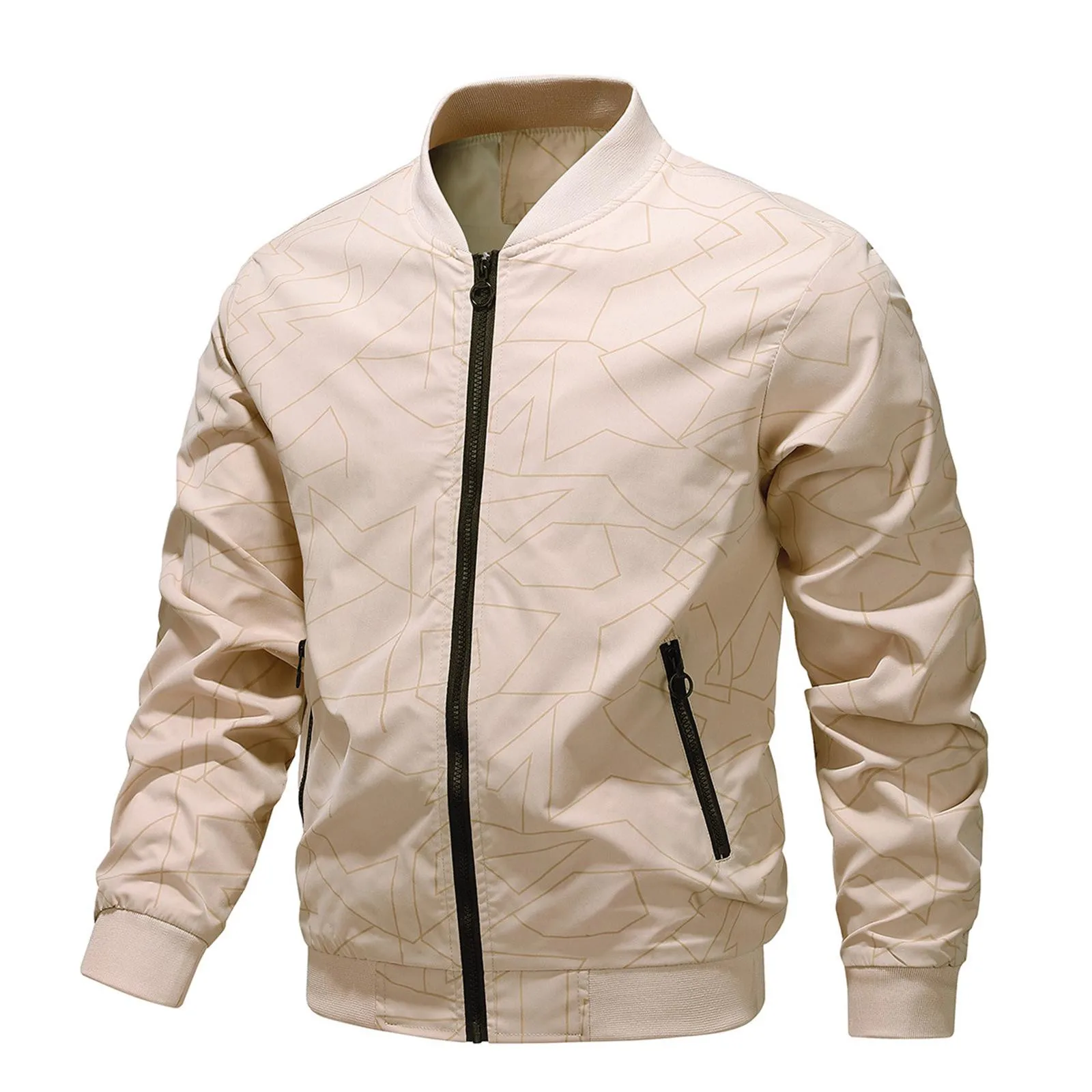 2024 Jackets for Men Monochromatic Bomber Jacket Outerwear Aviator Baseball Jackets Outdoor Clothing Spring and Autumn