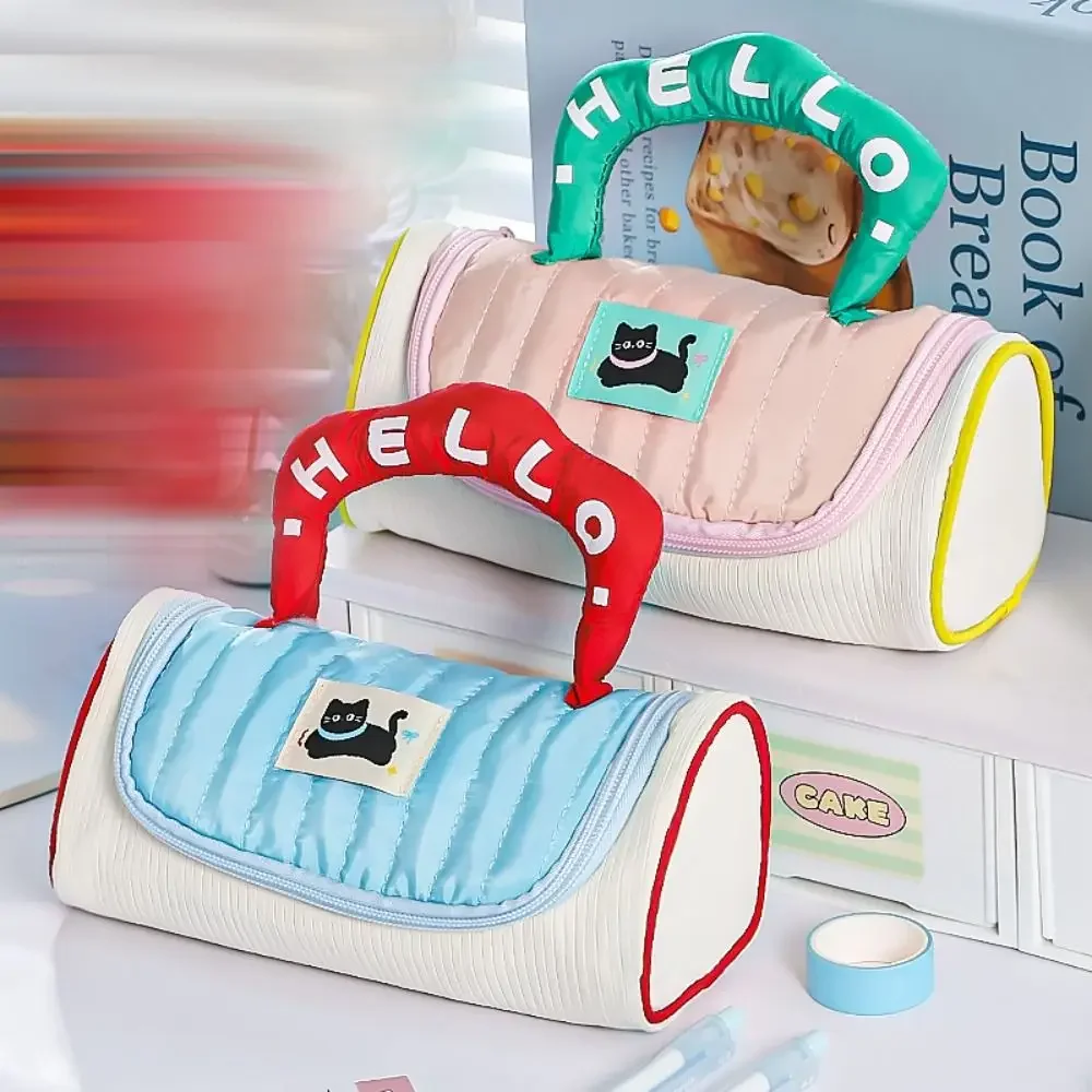 กระเป๋าใส่ปากกาสีโดปามีนอเนกประสงค์แบบพกพาความจุขนาดใหญ่กระเป๋าใส่อุปกรณ์เครื่องเขียนกล่องดินสอกลับไปที่โรงเรียน