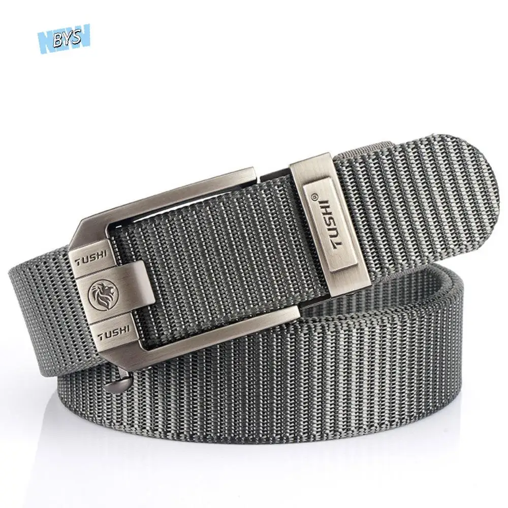 

Durable Retro Letter Men Nylon Alloy Belt Versatile Non-porous Pin Buckle Belt Wear-resistant Thicken Casual Belts Male