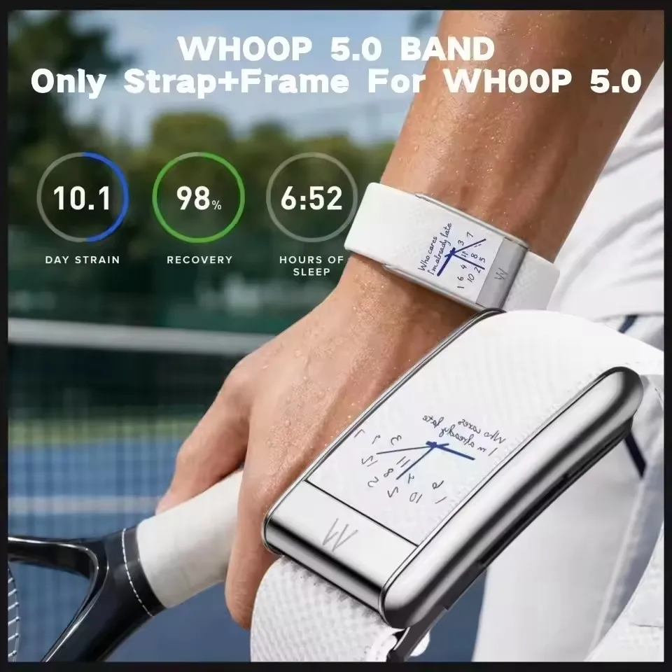 White Lightweight Breathable Replacement Watch Strap For Whoop 5.0/5.0MG Adjustable Sport Fitness Tracker Wristband Accessories