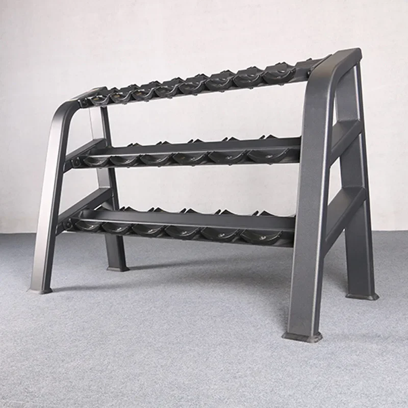 Three Tier Dumbbell Barbell Rack 10 Pairs Fixed Storage Structure Suitable for Ladies Indoor Gym Fitness Equipment Arrangement