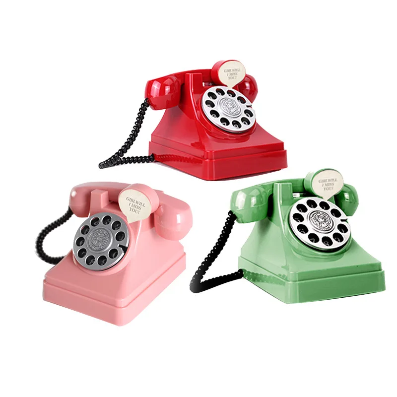 Creatieve schattige retro telefoon geldpot jongens en meisjes cadeau fotografie rekwisieten opslagruimte foto rekwisieten decoratie geschenken