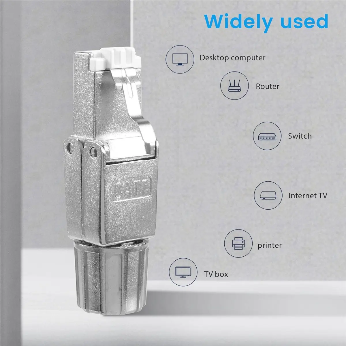 (DT37) 2 Pcs for RJ45 CAT7 Connectors Tool Free Shielded Toolless Modular Network Plug for Installation Cable